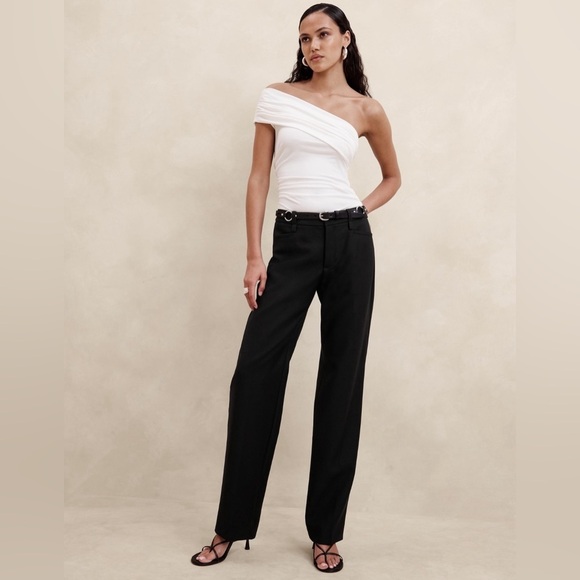 NWT! Banana Republic Black Lido Straight Italian Wool Pant - Multiple ♥️ - Picture 2 of 6